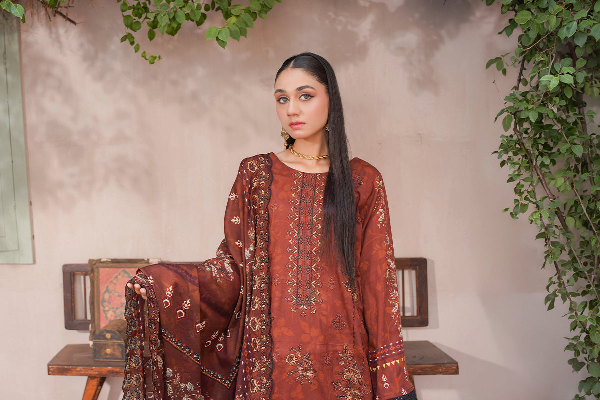 Amber lawn digital print embroidery Collection